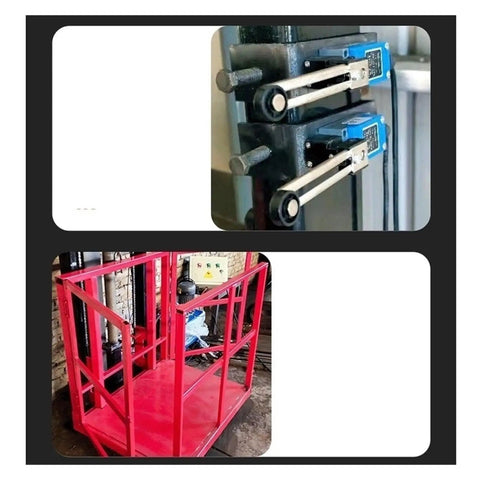 Heavy Duty Lift Platform Vertical Hydraulic Freight Elevator With Sturdy Steel Guide Rails for warehouse lifting controls and platform.