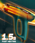 Powerful 1500W Heat Gun With Dual Temperature Settings 572F And 1112F, Heats Up Fast In Seconds, 6.5ft Cord