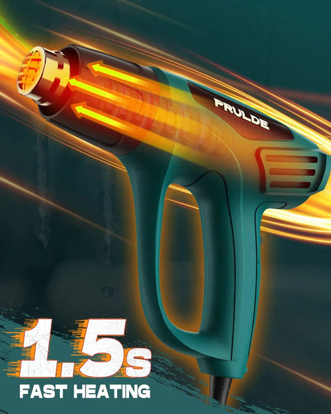 Powerful 1500W Heat Gun With Dual Temperature Settings 572F And 1112F, Heats Up Fast In Seconds, 6.5ft Cord
