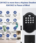 Black Front Door Handle Set With Keypad Lock Keyless Entry Electronic Deadbolt For Doors Easy Hands Free Access Secure Lockset