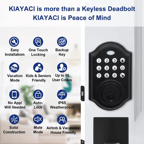 Black Front Door Handle Set With Keypad Lock Keyless Entry Electronic Deadbolt For Doors Easy Hands Free Access Secure Lockset
