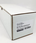 Oil Filter Kit With Housing Cap And Cap Plug box packaging, includes APSG wrench and crush washer, OEM style replacement for engines