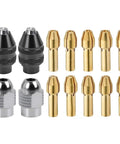 High Performance Keyless Collet Set For 0.8 To 3.2mm Bits Secure Brass Hold Fits Most Rotary Tools with black and silver grips