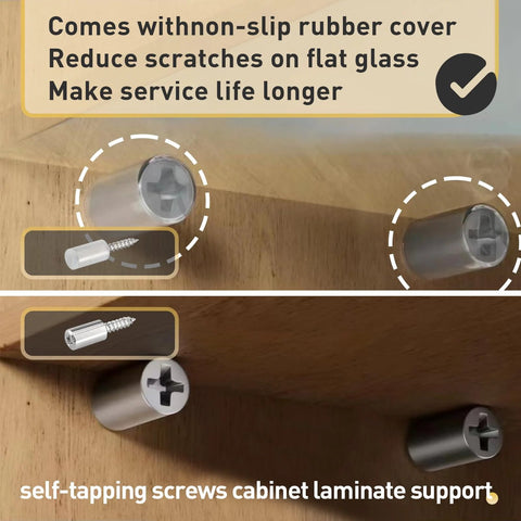 Self Tapping Cabinet Screws And Shelf Pins With Anti Slip Sleeves Set 50 Screws And 50 Non Slip Sleeves for strong shelf support