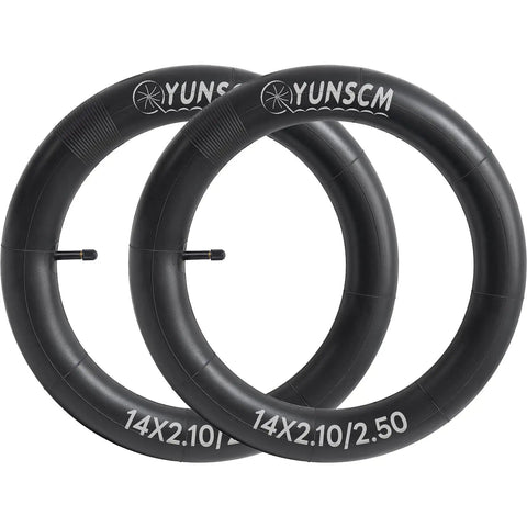 Two Pack 14 Inch Bike Tubes Heavy Duty 14x2.10 To 14x2.50 AV32mm Schrader Valve 52/64-254 Durable Inner Tubes