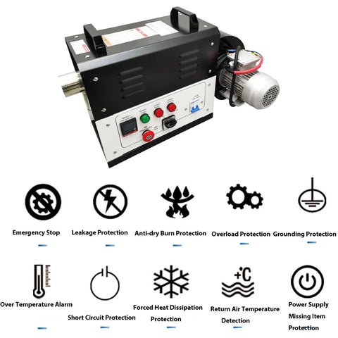 Heavy Duty Professional Grade Industrial Heat Blower With Thermostatic Hot Air Circulator And Killer Pid Temp Control For Hardcore High Power Drying Oven At Three Fifty Celsius showing control panel and safety features.