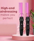 Homfu Electric Hot Comb For Natural Hair, Violet Heat Pressing Straightener Brush on pink background, designed for easy styling.