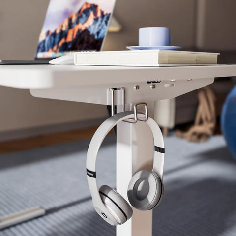 LongKe Electric Standing Desk 32X20 Inches Adjustable Height Sit Stand Desktop For Home Office ergonomic with headphones hook