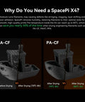 Comparison of PA-CF filament prints before and after drying using SpacePi X4 Filament Dryer Box For Four Spools 360 Degree Uniform Drying 200W PTC Dehydrator Dual Chamber Auto Silent Desiccant Refresh Active Dehumidifier For PLA PETG ABS PA Nylon