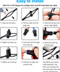 Installation steps for Fastlock Outdoor Low Voltage Landscape Light Connectors 16 Pack for easy wire install, twist style.