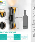 Flynix LED Indoor Wall Sconces, 5 Color Temps Dimmable Hardwired Wall Light with gold and black design, dimensions shown.