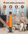 42 Inch Infrared Outdoor Patio Heater With 9 Heat Levels And 9 Hour Timer, IP65, kid playing indoors next to heater