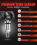 Chevrolet Silverado GMC Sierra 433MHz TPMS Sensor Pre Programmed Replacement For 2019 2025 Silverado 1500 2500 3500HD Tahoe Yukon Escalade Suburban 2020 2025 Replace OE 13598773 13540603 4 Pack Plug And Play, 433MHz sensor