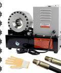 Pro Grade Hydraulic Hose Crimping Machine With 8 Dies Set For Automotive Repair Excavators Farm And Construction Equipment Portable 110V Heavy Duty Crimper Tool On The Job Workhorse, 8 dies and hose fittings