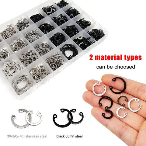 Beefy Heavy Duty Retaining Ring Kit 1000 2140 4000 Pcs 8-24mm Internal C Type Circlip Stainless Steel 304 shown with options