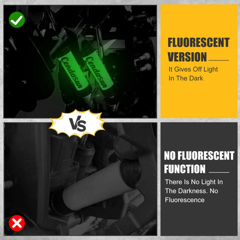 Image showing fluorescent version of Heavy Duty Outboard Motor Support For 3 Ram Trim Tilt Systems with light in dark vs non-fluorescent.
