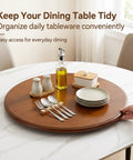 Thick Pine Lazy Susan Turntable The Ultimate Smooth Operator 360 Degree Swivel Spin Kitchen Countertop Server arranging tableware.