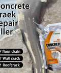 500G Busted Driveway Rescue High Flex Self Leveling Concrete Crack Filler Fast Dry Waterproof Sealant Cement Repair Paste for Outdoor Patio Pavers Heavy Duty Structural Sealant applied to a concrete crack.