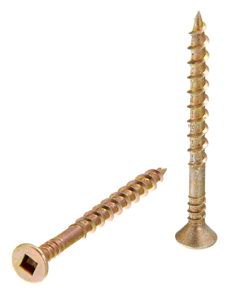 Pro Grade Duraspin 8 Gauge 2 Inch Subfloor Collated Screws With Yellow Zinc Finish 1000 Count Box Coarse Thread No 2 Square Head