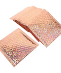 20 Pack Air Cushion Mailers 15x13cm Self Sealing Padded Shipping Bags For Clothes in rose gold color, side view