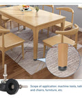 Badass Heavy Duty Adjustable Leveling Feet With Swivel Base And M12 Threads on furniture legs, providing stability and vibration absorption.