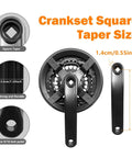 Beefy 3x Crankset FC-TY301 24-34-42T with 170mm aluminum alloy crank arm showing square taper size and dimensions