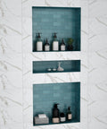 Shower Niche Tile Ready 16x34 Inch Bathroom Recessed Shower Niche Rectangle Waterproof Leak Proof Shelf Organizer for Shampoo