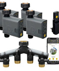 Gen 2 Smart Hose Watering Timer With Wi Fi Hub Four Pack Includes Hose Y Splitter Easy Setup And Precise Scheduling