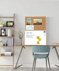 Cork Board Whiteboard Combo With Magnetic Dry Erase Surface And Gold Frame, 24 By 18 Inch Vision Board in home office setup