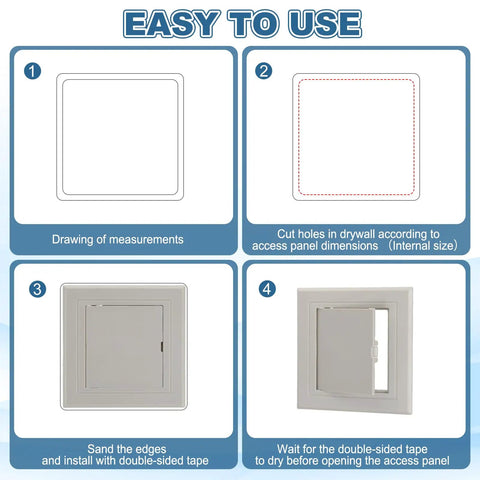Easy installation guide for Heavy Duty Access Panel For Drywall 14 By 10 Inch Sleek White Abs Plastic Wall Plate.