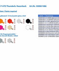 Paint guide for 1/48 Scale Republic P-47D Thunderbolt Razorback Model Kit, detailing color requirements for assembly.