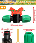 10 Pack Inline Half Inch Drip Irrigation Ball Valves With Locking Barbed Ends Shut Off Valves Kit dimensions