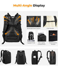 Multi-angle view of Hard Shell Camera Backpack For DSLR And Mirrorless Gear, Waterproof 22L Travel Case showing features