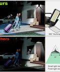 Total Game Changer Solar Shed Light With Motion Sensor Lamp comparison image showing illumination range and adjustable features.
