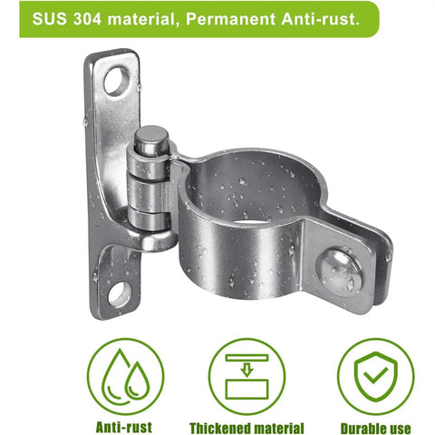 Heavy Duty Stainless Steel Gate Hinge With Wall Mount And Screw Mount Fits Fence Posts Up To 35mm Rustproof Sturdy Gate Post Hinge