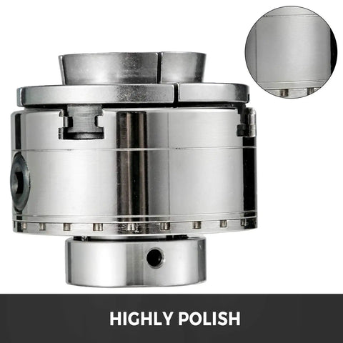 Highly polished One Inch By Eight TPI Thread Wood Lathe Chuck Set Self Centering Four Inch Four Jaw Chuck with metal finish