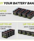 DIY battery bank with 12V 25Ah LiFePO4 Deep Cycle Battery For Scooter RV And Outdoor Camping Replacement For Lead Acid