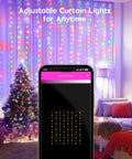 Smart Curtain String Lights 9.8ft 300 LED Fairy Lights With App Control And USB Power, 8 Modes, Waterproof Multicolor
