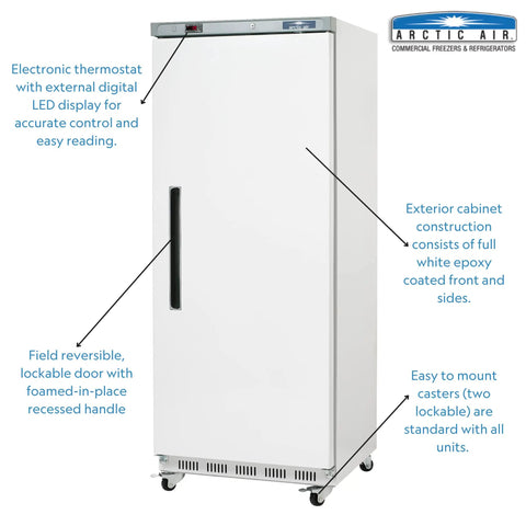 Heavy Duty Commercial Reach In Freezer Featuring A Rock Solid Door And Slick Digital Led Display For Straight Forward Temp Tuning And Bulk Storage That Keeps Kitchen Inventory Fresh Without The Hustle - front view with digital display and lockable door.