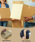 No Fuss 2 Pack Reinforced Water Activated Gummed Kraft Paper Tape 2.75 X 380 Ft Per Roll securing two cardboard boxes during shipping.