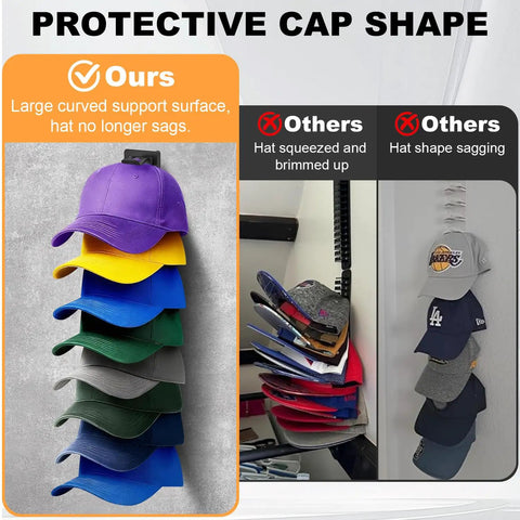 Hella Smooth Two Pack Hat Organizer For Baseball Caps, Wall Mount Cap Rack For Closets, Keeps Your Fresh Fits From Getting Smushed And Super Simple To Grab Every Day