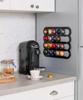 Magnetic Coffee Pod Holder for Nespresso Vertuo Capsules Mounts on Fridge Door or Side Sleek Space Saver Organizer Holds 20 Pods