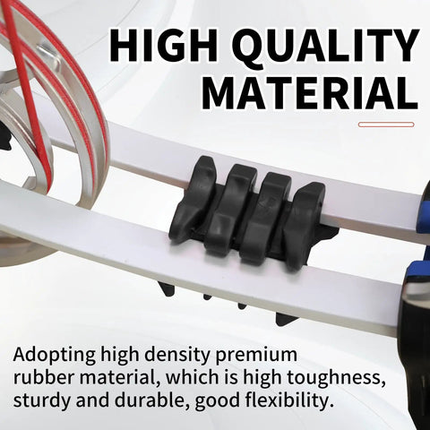 Close-up of Go To Archery Bow Limb Stabilizer Pair for Compound Bow and Crossbow, black rubber dampeners on white limb.