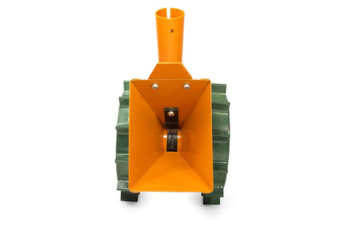 Front view of Versatile Metal Seed Planter For Corn Beans And Vegetables No Fuss 2 Row To 1 Row Manual Seeder With Adjustable Spacing