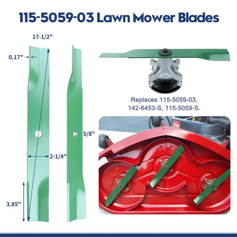 Three Pack Spindle Assembly Kit With Spindle Pulley Idler Pulley And Half Inch By 142 Blades For Toro TimeCutter 50 Inch MX5060 SS5000
