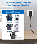 6V Karaoke Machine Charger Replacement For Singing Machine SML-625 SML625W SML625BTW SML385 Models plugged into wall