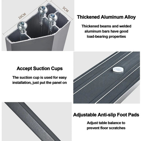 Hella Sturdy Heavy Duty Metal Desk Legs Leveling Up Your Space With Sleek Industrial Vibes Perfect For DIY Coffee Tables And Office Desks Today showing thickened aluminum alloy design and adjustable foot pads.