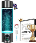 Upgraded 2025 Hydrogen Water Bottle With 6000 PPB Boost showcased with SGS certificate and cleaning brush for ultra clean hydration