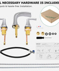 Installation hardware for Two Handle Widespread Waterfall Roman Bathtub Faucet With Valve In Brushed Nickel Tub Filler