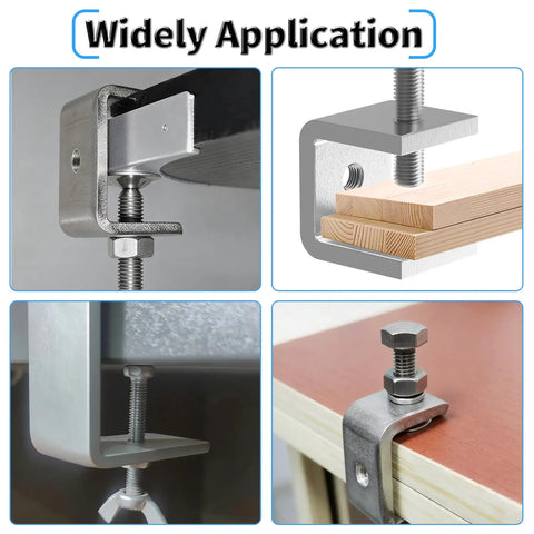 Beefy 2 Pack 20mm C Clamp Set Stainless Steel 304 Small Screw Clamp with 0 to 20mm Clamping Range M6 Thread Ideal for Small and Medium Projects For Any Job, stainless steel C clamp on wood